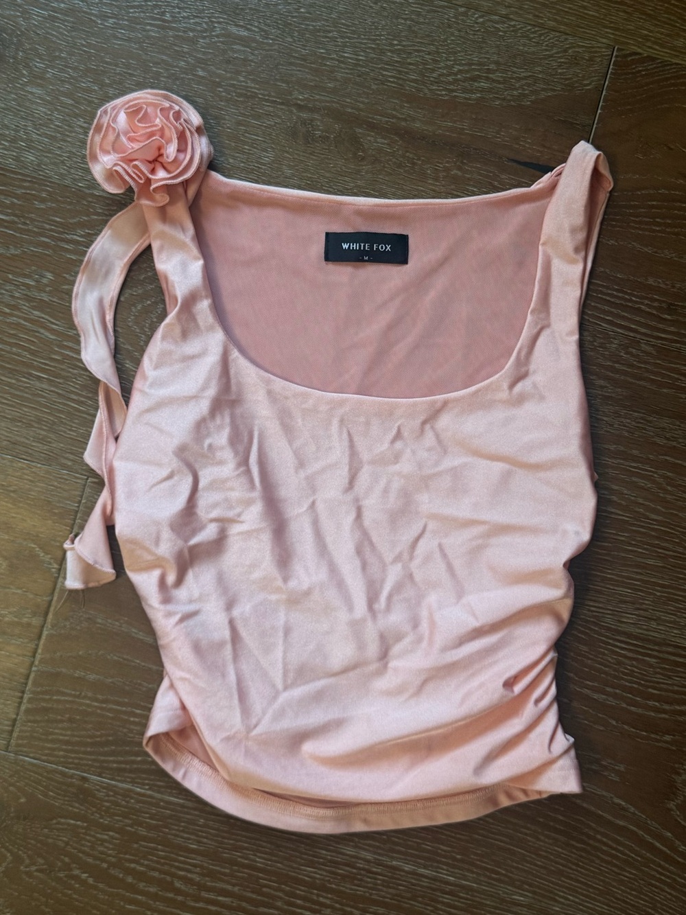 White Fox Pink Rosette Tank Top
